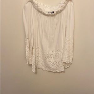 White off the shoulder detailed top